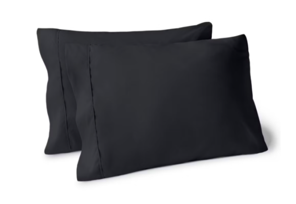 Pack fundas de almohadas negro 100 % algodón 200 hilos