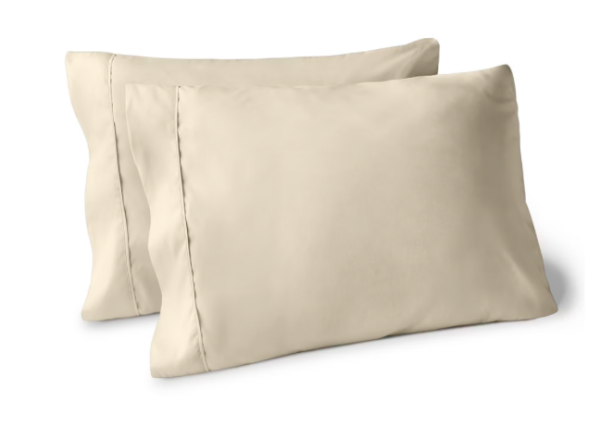 Pack fundas de almohadas beige 100 % algodón 200 hilos